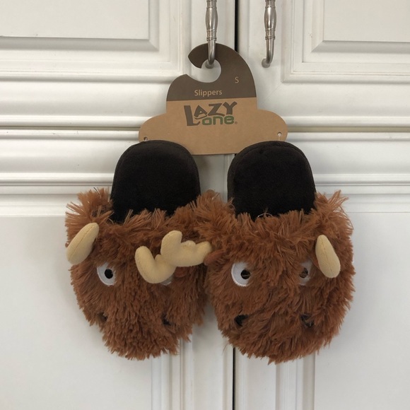 🫎 NWT Lazy One kids Moose Critter slippers - Picture 1 of 10